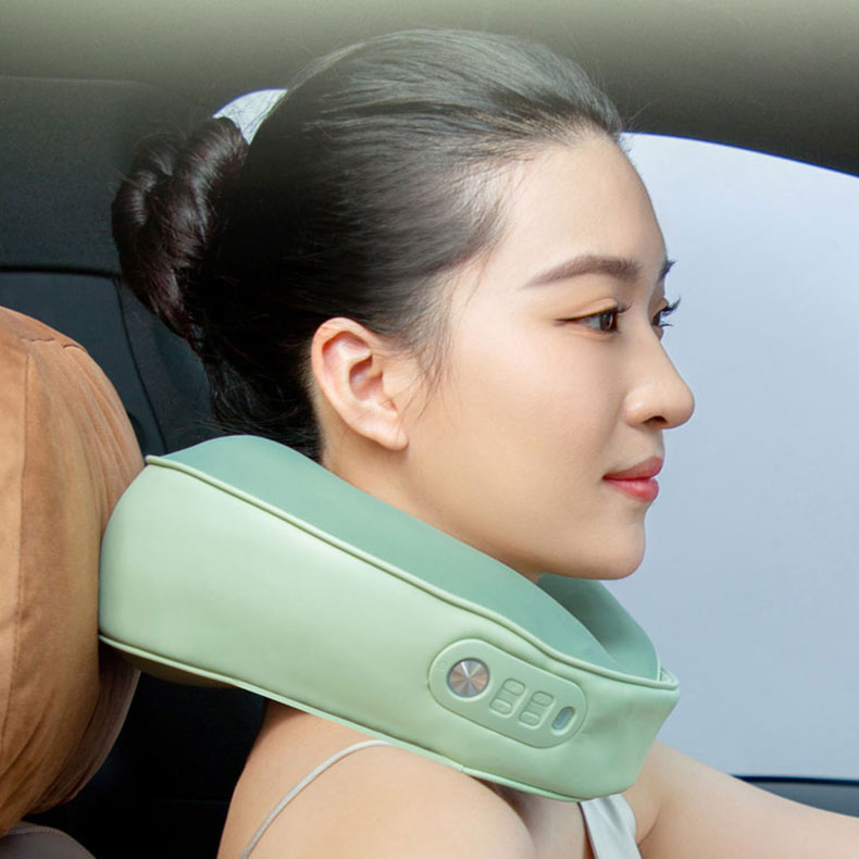 Almohada de masaje de cuello vibrante en forma de u